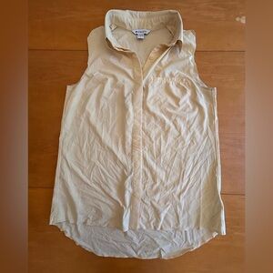 Athleta Tan Sleeveless Button-Up Top